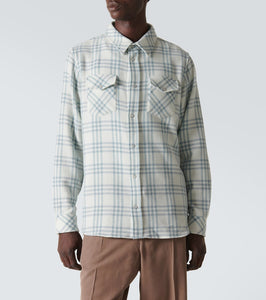 God's True Cashmere Morning Dew plaid cashmere shirt