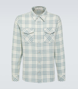 God's True Cashmere Morning Dew plaid cashmere shirt