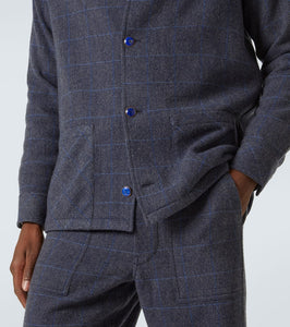 God's True Cashmere Wizard herringbone checked cashmere overshirt