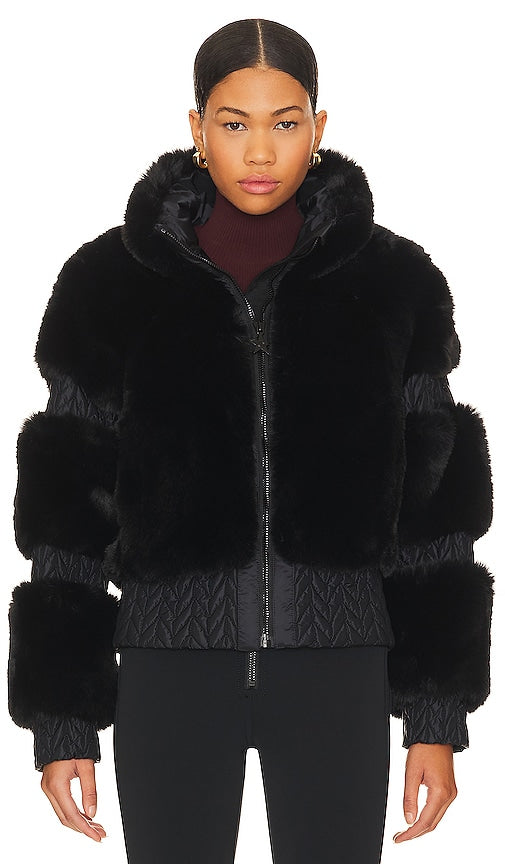 Goldbergh Furry Ski Jacket in Black