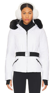 Goldbergh Hida Faux Fur Ski Jacket in White