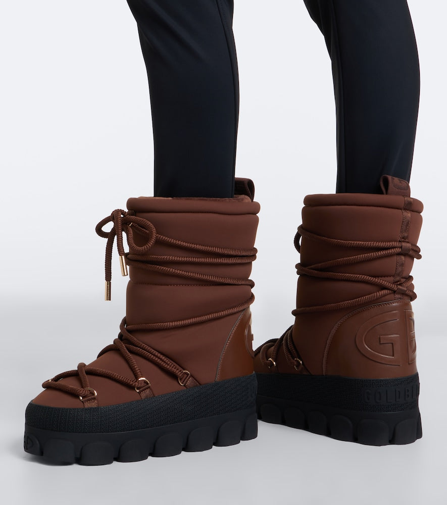 Goldbergh Frederica lace-up snow boots in Brown - Flat Boots