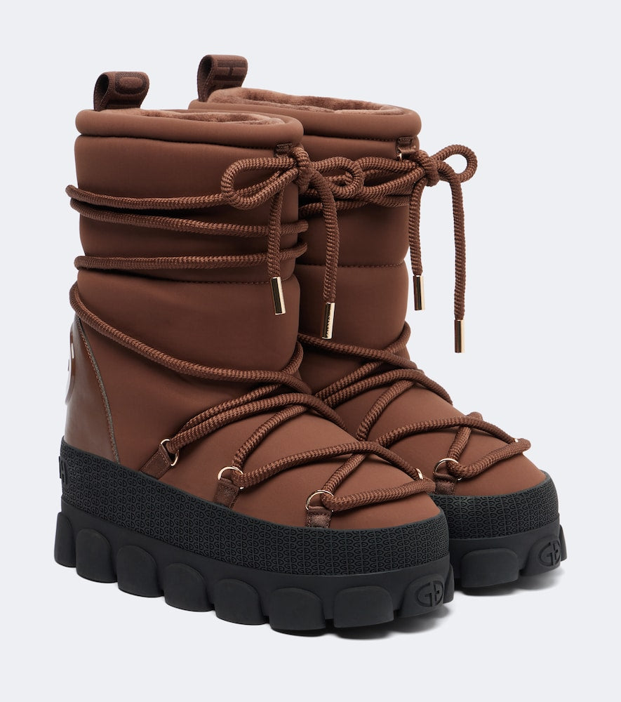 Goldbergh Frederica lace-up snow boots in Brown - Flat Boots