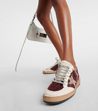Golden Goose Ball-Star leather-trimmed glitter sneakers