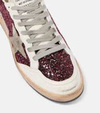 Golden Goose Ball-Star leather-trimmed glitter sneakers