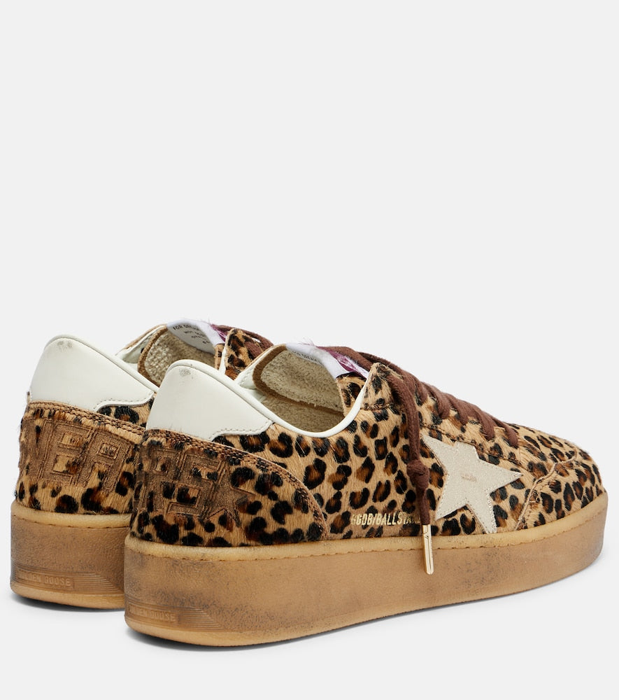 Golden Goose Ball Star printed calf hair sneakers