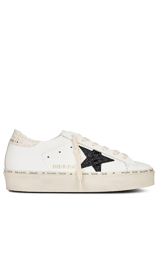 Golden Goose Hi Star Sneaker in White - Baskets Golden Goose Hi Star en blanc - Golden Goose Hi Star 白色运动鞋 - Golden Goose Hi Star Sneaker in Weiß - Golden Goose 하이스타 스니커즈화이트 색상 - Sneaker Golden Goose Hi Star in bianco