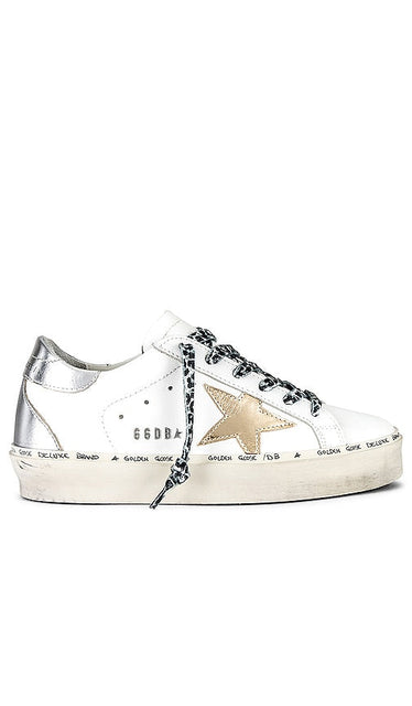 Golden Goose Hi Star Sneaker in White - Baskets Golden Goose Hi Star en blanc - Golden Goose Hi Star 白色运动鞋 - Golden Goose Hi Star Sneaker in Weiß - Golden Goose 하이스타 스니커즈화이트 색상 - Sneaker Golden Goose Hi Star in bianco