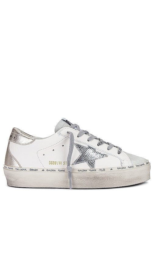 Golden Goose Hi Star Sneaker in White - Baskets Golden Goose Hi Star en blanc - Golden Goose Hi Star 白色运动鞋 - Golden Goose Hi Star Sneaker in Weiß - Golden Goose 하이스타 스니커즈화이트 색상 - Sneaker Golden Goose Hi Star in bianco