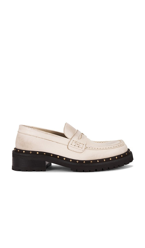 Golden Goose Jerry Rock Loafer in Cream | Butter Loafers & Oxfords Flats for Women