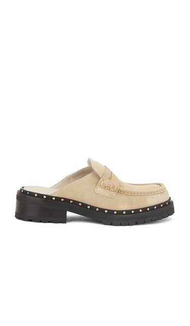 Golden Goose Jerry Rock Sabot Loafer in Tan | Sand Flat Slides for Women