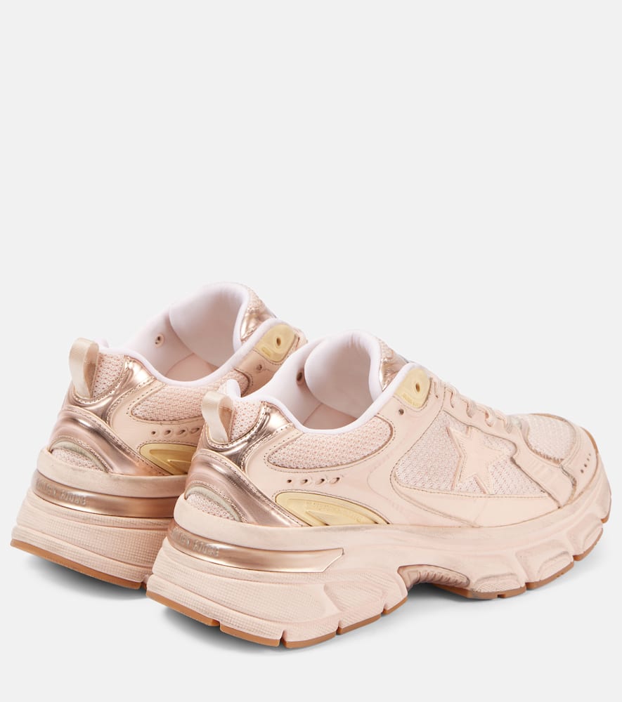 Golden Goose Lightstar mesh and leather sneakers