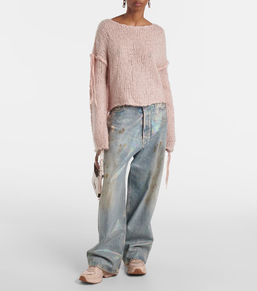 Golden Goose Lightstar mesh and leather sneakers