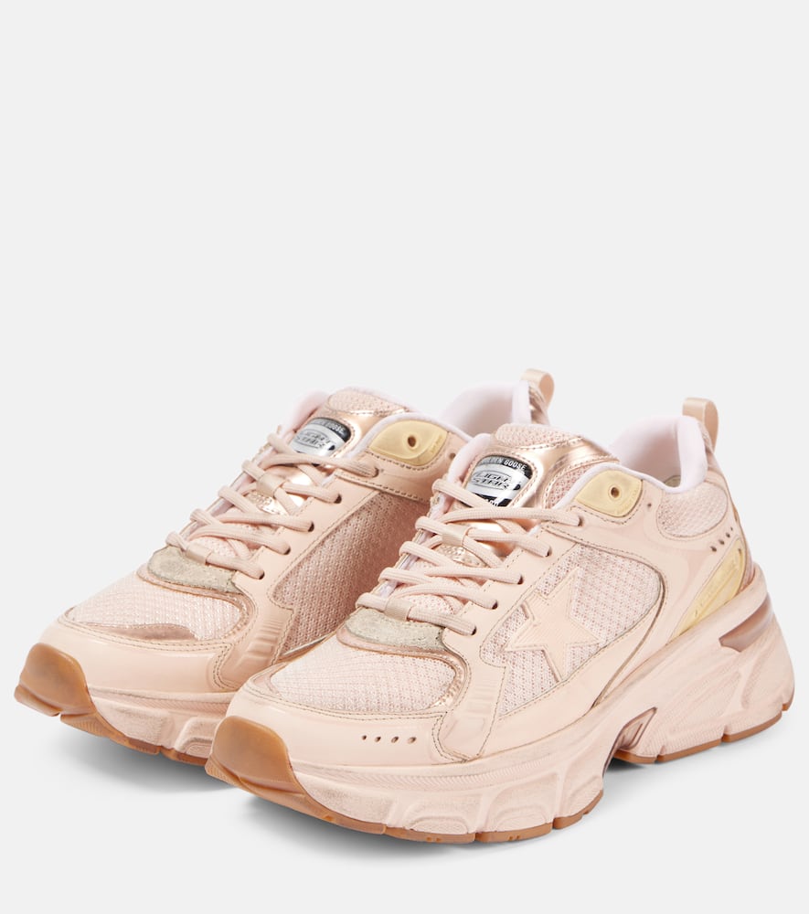 Golden Goose Lightstar mesh and leather sneakers