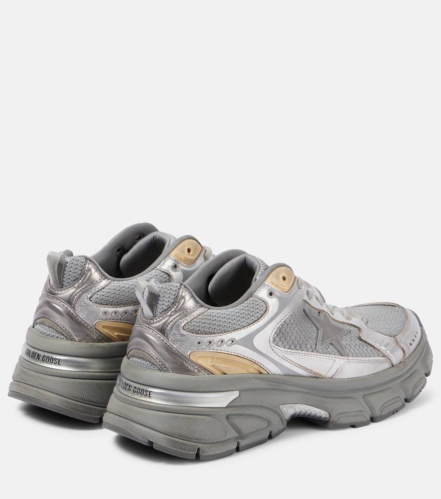 Golden Goose Lightstar metallic leather and mesh sneakers