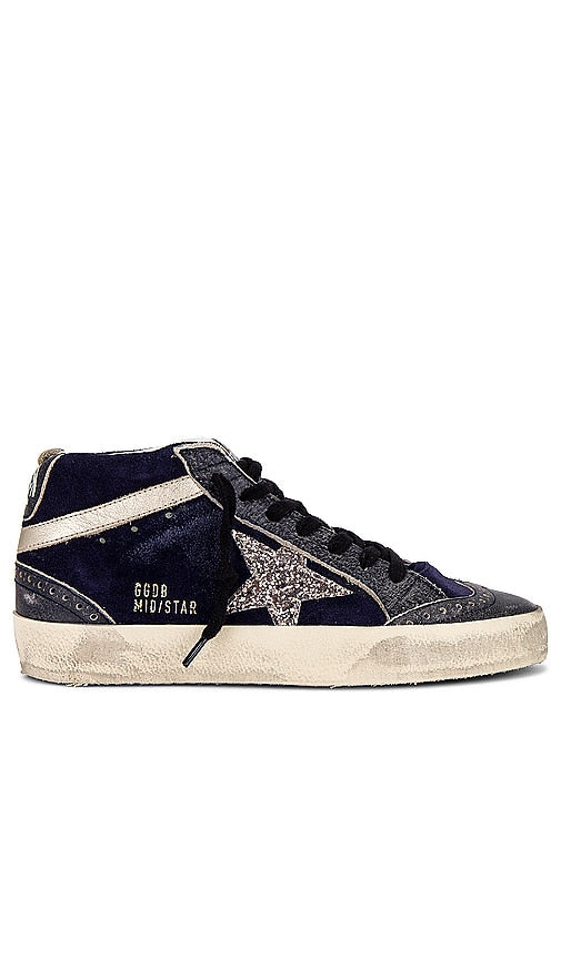 Golden Goose Mid Star Sneaker in Navy - Baskets Golden Goose Mid Star en bleu marine - Golden Goose 海军蓝 Mid Star 运动鞋 - Golden Goose Mid Star Sneaker in Marineblau - Golden Goose 미드스타 스니커즈 네이비 색상 - Sneaker Golden Goose Mid Star in blu marino