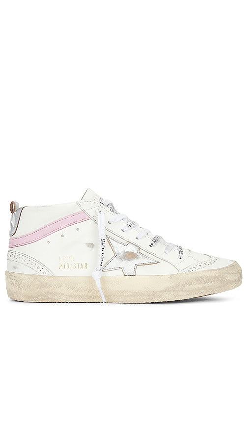 Golden Goose Mid Star Sneaker in White - Baskets Golden Goose Mid Star en blanc - Golden Goose 白色 Mid Star 运动鞋 - Golden Goose Mid Star Sneaker in Weiß - Golden Goose 미드스타 스니커즈화이트 색상 - Sneaker Golden Goose Mid Star in bianco