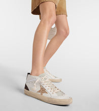 Golden Goose Mid Star glitter leather sneakers