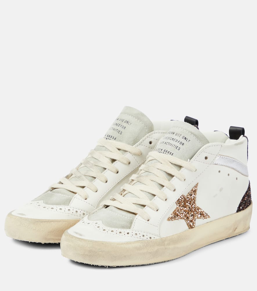Golden Goose Mid Star glitter leather sneakers