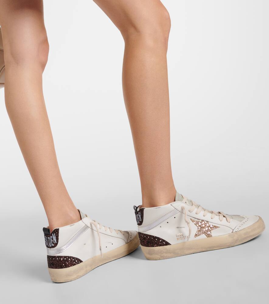 Golden Goose Mid Star glitter leather sneakers