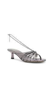 Golden Goose Nico Kitten Heel in Metallic Silver