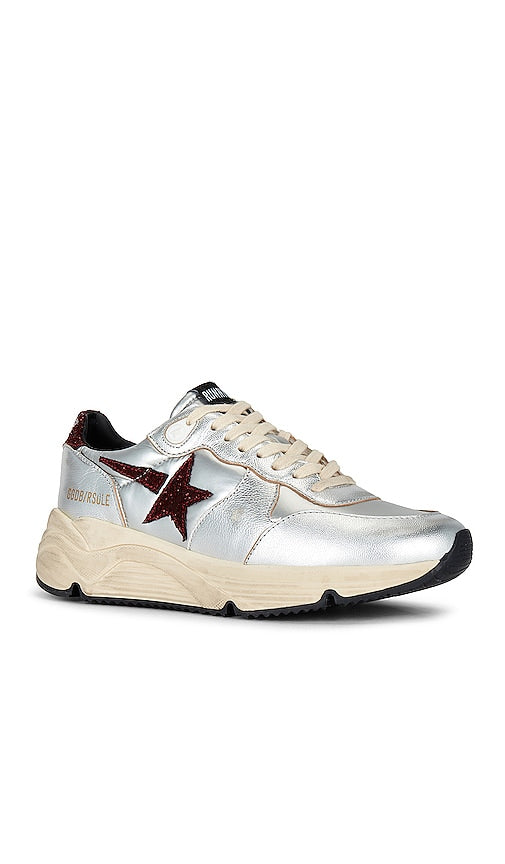 Golden Goose Running Sole Sneaker in Metallic Silver