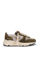 Golden Goose Running Sole Sneaker in Olive | White  Olive  Beige  & Ice Low Top Sneakers for Women