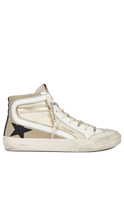 Golden Goose Slide Sneaker in Metallic Gold - Baskets Golden Goose Slide en or métallisé - Golden Goose 金属金色拖鞋运动鞋 - Golden Goose Slide Sneaker in Metallic-Gold - Golden Goose Slide 스니커즈 메탈릭 골드 소재 - Sneaker Slide Golden Goose in oro metallizzato