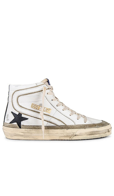 Golden Goose Slide Sneaker in White - Baskets Golden Goose Slide en blanc - Golden Goose 白色拖鞋 - Golden Goose Slide-Sneaker in Weiß - Golden Goose 슬라이드 스니커즈화이트 색상 - Sneaker Slide Golden Goose in bianco