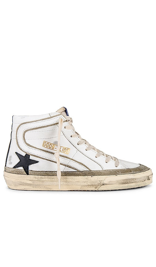 Golden Goose Slide Sneaker in White - Baskets Golden Goose Slide en blanc - Golden Goose 白色拖鞋 - Golden Goose Slide-Sneaker in Weiß - Golden Goose 슬라이드 스니커즈화이트 색상 - Sneaker Slide Golden Goose in bianco