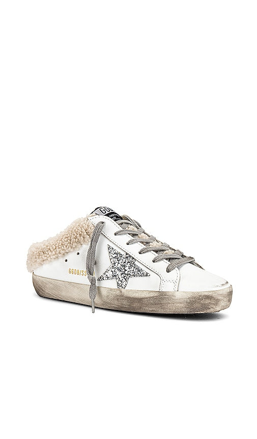 Golden Goose Superstar Sabot Shearling Sneaker in White
