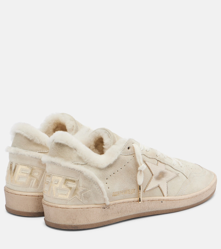 Golden Goose Ball Star shearling-lined suede sneakers in Beige - Low-Top Sneakers