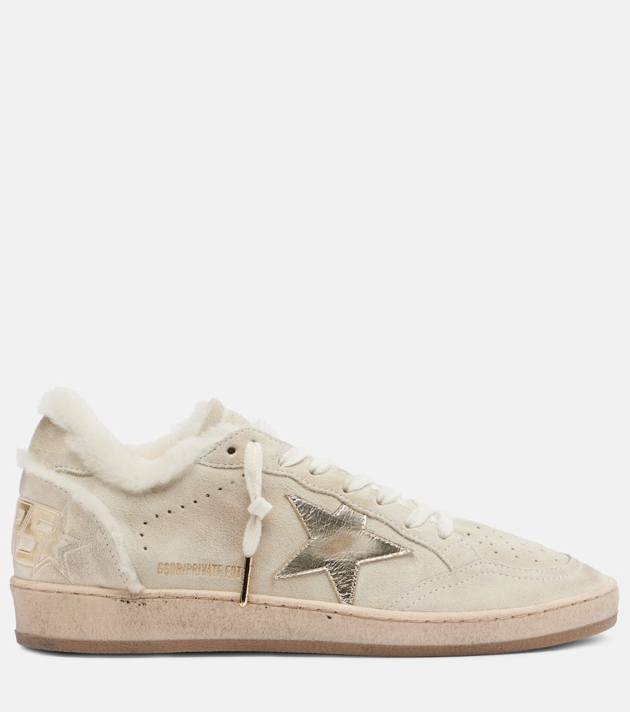Golden Goose Ball Star shearling-lined suede sneakers in Beige - Low-Top Sneakers