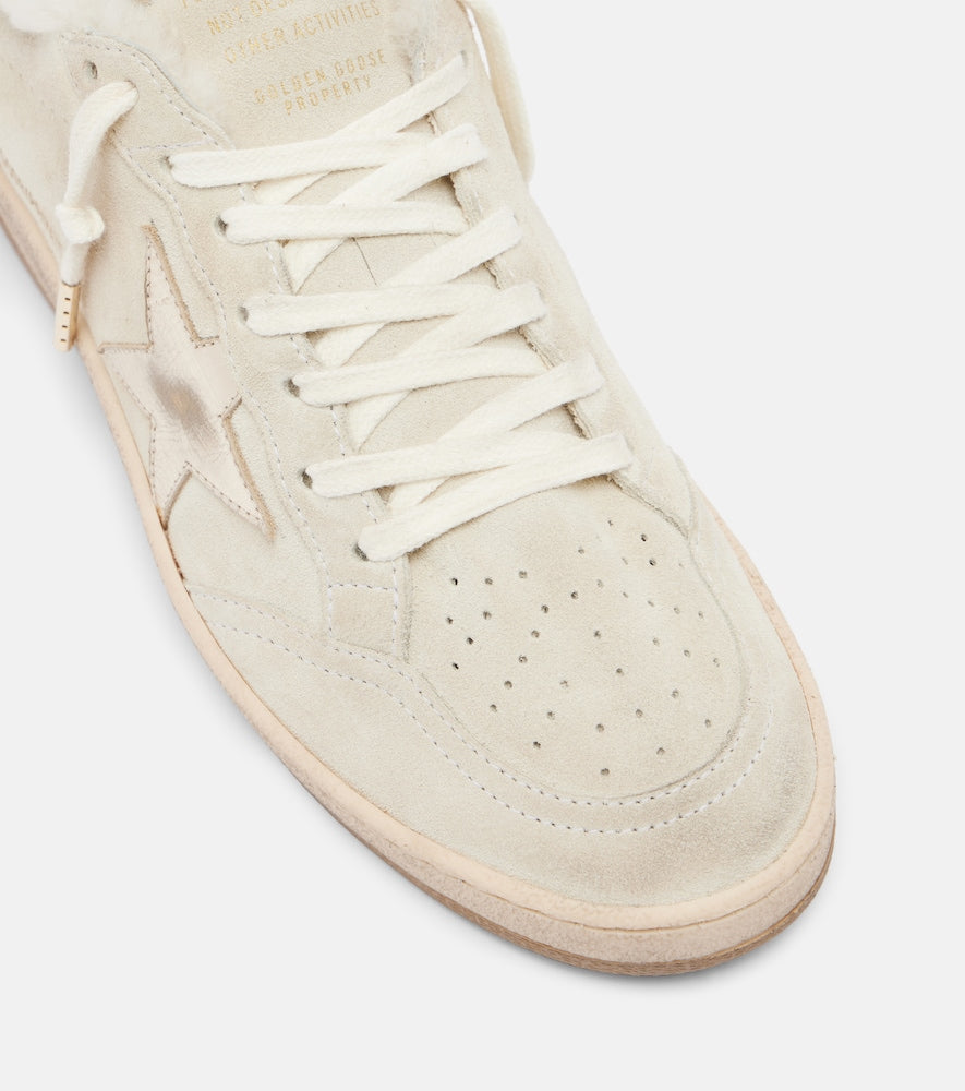Golden Goose Ball Star shearling-lined suede sneakers in Beige - Low-Top Sneakers