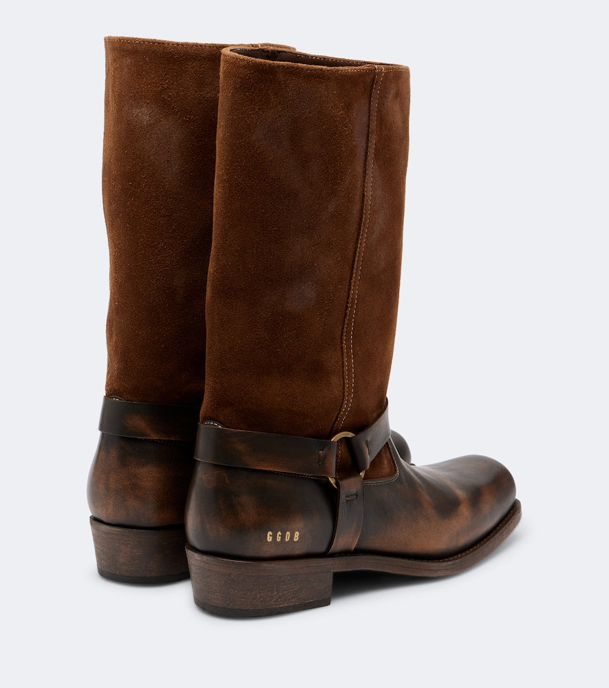 Golden Goose Biker leather mid-calf boots in Brown - Flat Boots