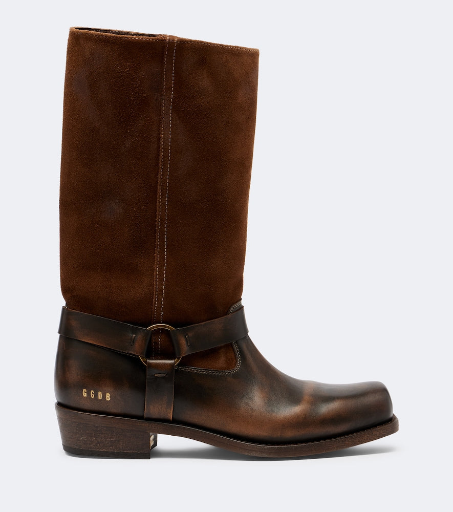 Golden Goose Biker leather mid-calf boots in Brown - Flat Boots