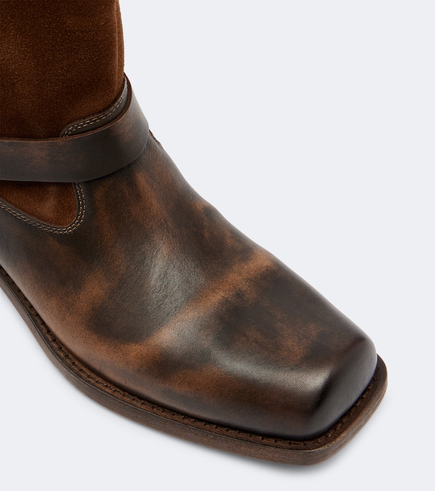 Golden Goose Biker leather mid-calf boots in Brown - Flat Boots