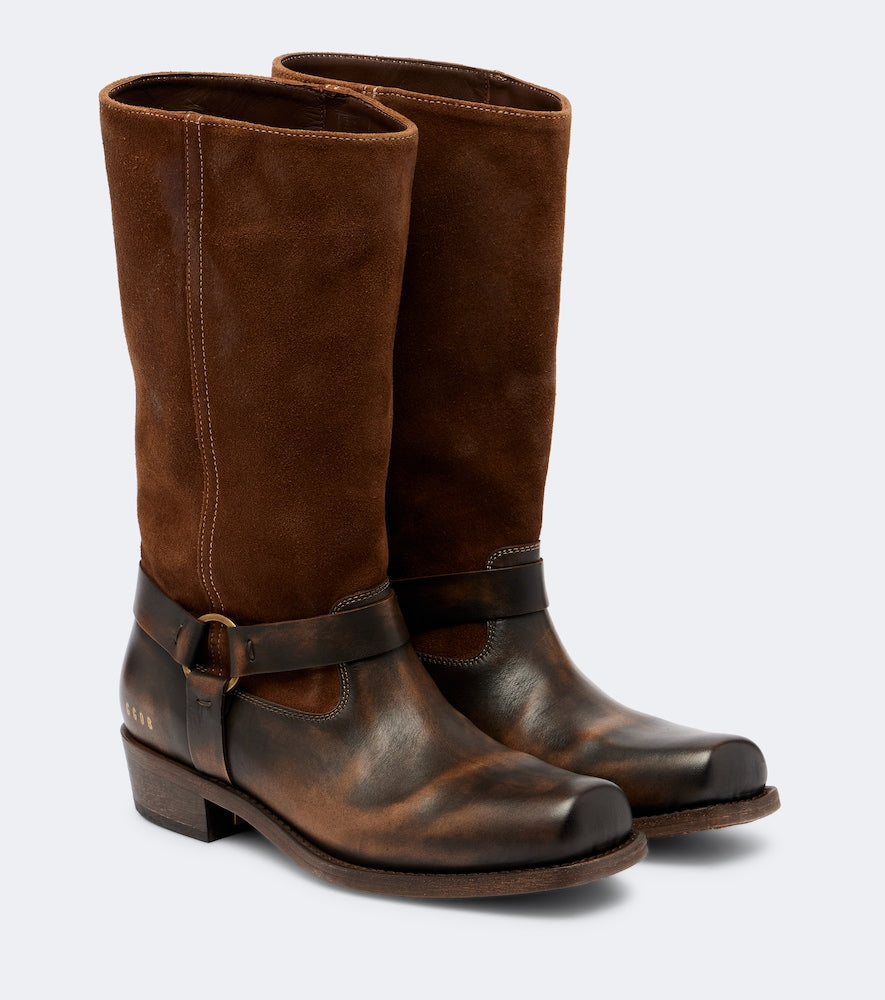 Golden Goose Biker leather mid-calf boots in Brown - Flat Boots