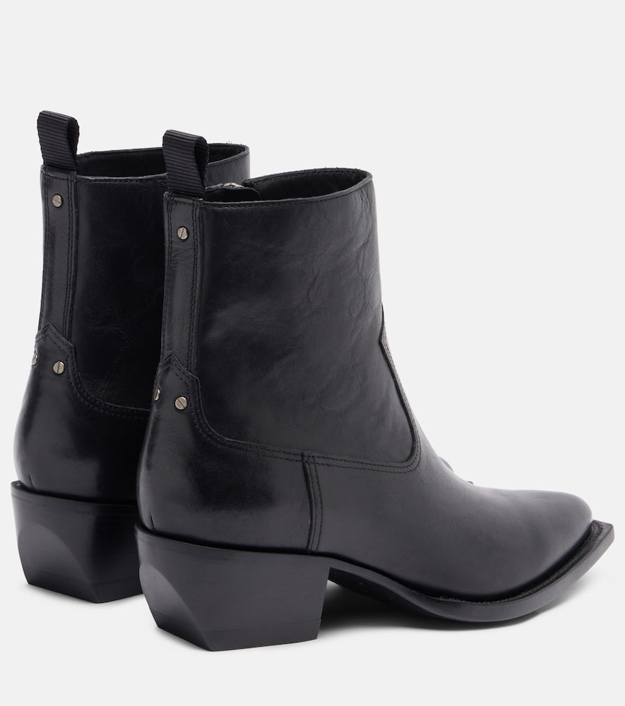 Golden Goose Debbie 45 leather ankle boots (Black) - Mid Heel Boots