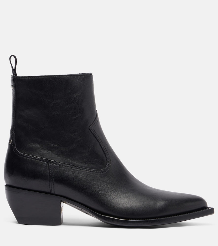 Golden Goose Debbie 45 leather ankle boots (Black) - Mid Heel Boots