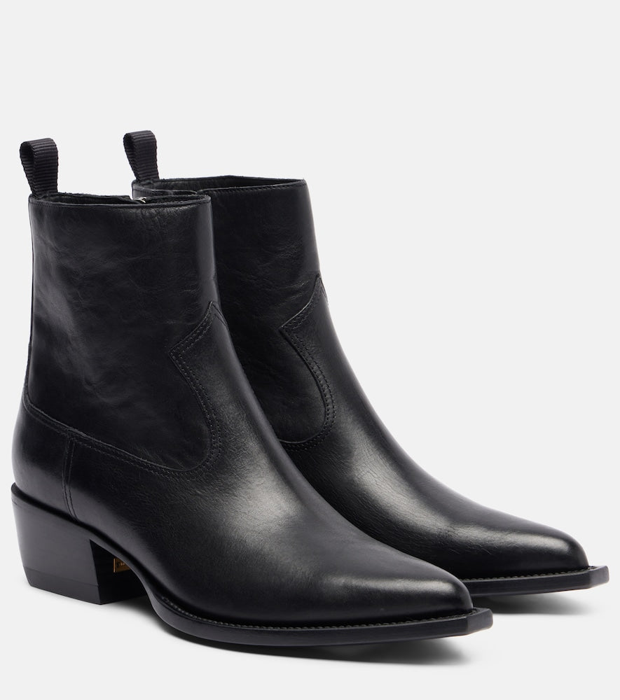 Golden Goose Debbie 45 leather ankle boots (Black) - Mid Heel Boots