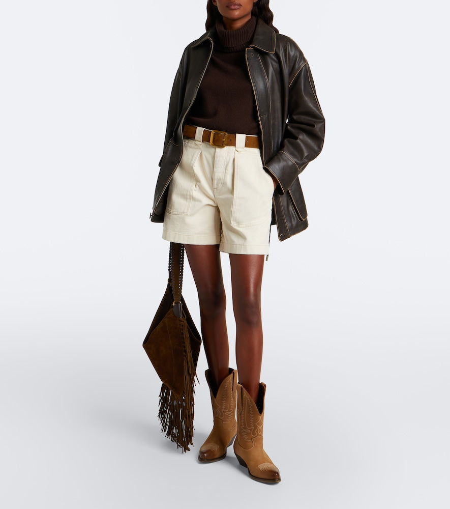 Golden Goose Wish Star leather cowboy boots - Beige Mid Heels