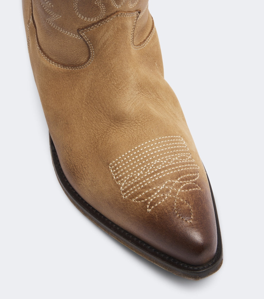 Golden Goose Wish Star leather cowboy boots - Beige Mid Heels