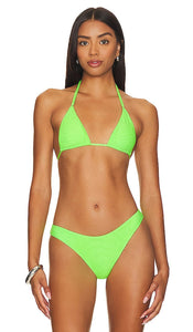 Gonza Triangle Bikini Top in Green - Haut de bikini triangle Gonza en vert - Gonza 绿色三角比基尼上衣 - Gonza Triangel-Bikinioberteil in Grün - Gonza 트라이앵글 비키니 탑 - Top bikini a triangolo Gonza in verde