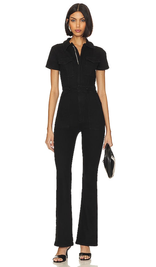 Good American Fit For Success Bootcut Jumpsuit in Black - Good American Fit For Success - Combinaison bootcut noire - Good American Fit For Success 黑色微喇连身裤 - Good American Fit For Success Bootcut-Jumpsuit in Schwarz - Good American Fit For Success 부츠컷 점프수트 블랙 색상 - Tuta bootcut di buona vestibilità americana per il successo in nero