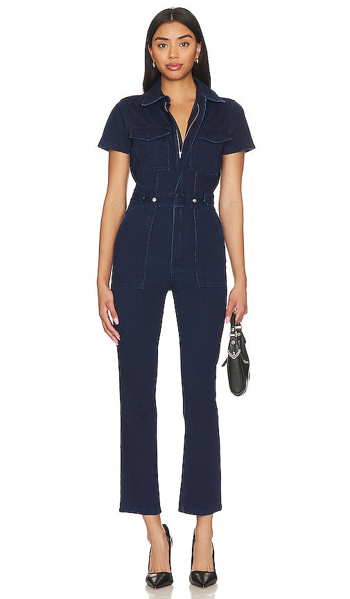 Good American Fit For Success Jumpsuit in Denim-Dark - Combinaison Good American Fit For Success en Denim-Foncé - Good American Fit For Success 深色牛仔连身裤 - Good American Fit For Success Overall in Denim-Dunkel - Good American Fit For Success 점프수트 - Tuta Good American Fit For Success in denim-scuro