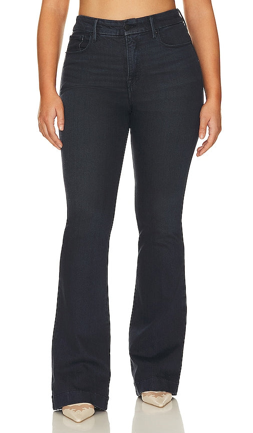 Good American Good Legs Flare Jeans in Blue