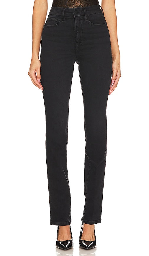 Good American Good Legs Straight in Black - Good American Good Legs droit en noir - 好美国好腿直黑色 - Good American Good Legs Straight in Schwarz - Good American Good Legs 스트레이트 색상 - Buone gambe americane buone dritte in nero