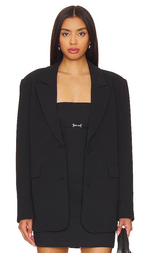 Good American Luxe Suiting Boyfriend Blazer in Black - Good American Luxe - Blazer boyfriend de costume en noir - Good American Luxe 黑色男友风西装外套 - Good American Luxe Suiting Boyfriend-Blazer in Schwarz - Good American Luxe 수트 보이프렌드 블레이저 블랙 색상 - Blazer da fidanzato di buon lusso americano in nero
