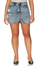 Good American Mini Skirt With Cut Out in Blue